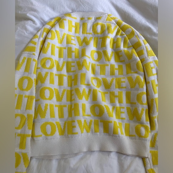 Maje Yellow With Love Knitted Jumper Size 3 - Picture 4 of 5